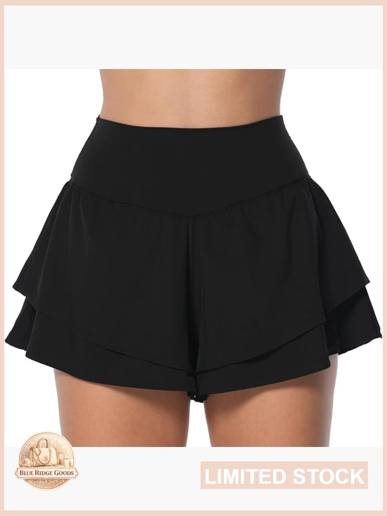High Waisted Athletic Skorts With Built-In Liner Pockets For Tennis Running